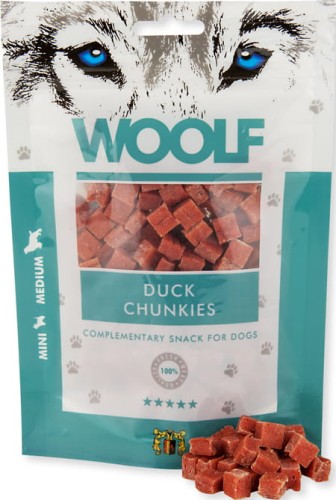 Woolf Duck Chunkies - przysmak dla psa (100g).jpg