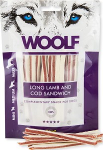 Woolf Long Lamb and Cod Sandwich - przysmak z jagnięciną i dorszem (100g)