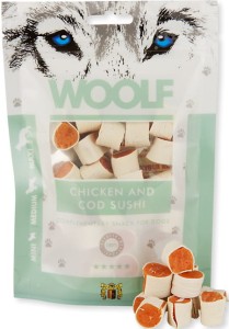 Woolf Chicken and Cod Sushi - przysmak z kurczakiem i dorszem (100g)