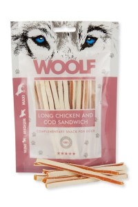 Woolf Long Chicken and Cod Sandwich - przysmak z kurczakiem i dorszem (100g)