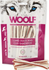 Woolf Long Duck and Cod Sandwich - przysmak z kaczką i dorszem (100g)
