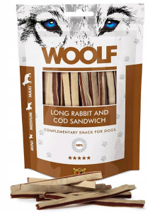 Woolf Long Rabbit and Cod Sandwich - przysmak z królikiem i dorszem (100g)