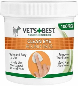 Vet's Best Clean Eye Round Pads - napalcowe czyściki do okolic oka dla psa (100 szt)