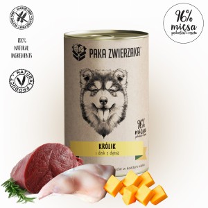 Paka Zwierzaka Królik i dzik z dynią (400g) - karma mokra dla psa