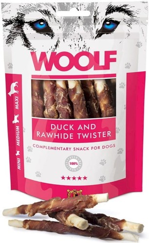Woolf Duck and Rawhide Twister - przysmak z kaczką (100g).jpg