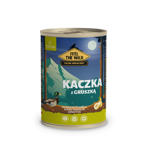 Pokusa Feel The Wild Kaczka z Gruszką - karma mokra dla psa 400g.png