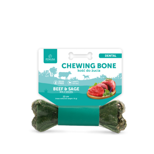 Pokusa kość do żucia dental Beef & Sage 12 cm