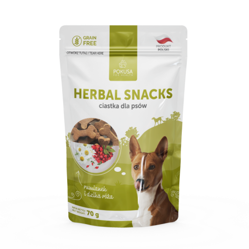 Pokusa Ciastka dla psa - Herbal Snacks - ziołowe przekąski 70g.png