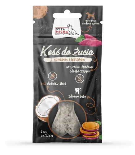 Syta Micha Kość do żucia dla psa Kokos z batatem 12cm.webp