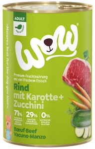 WOW Rind - wołowina z marchewką i cukinią 400g