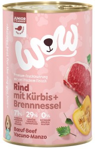  WOW Junior Rind - wołowina z dynią i pokrzywą 400g