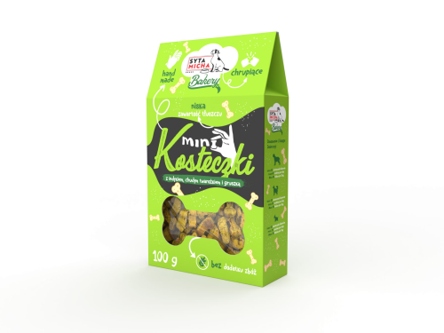 Syta Micha BAKERY ciastka dla psa mini kosteczki z indykiem 100g