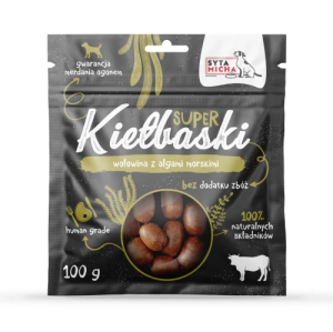 Syta Micha Super Kiełbaski z wołowiną i algami morskimi 100g