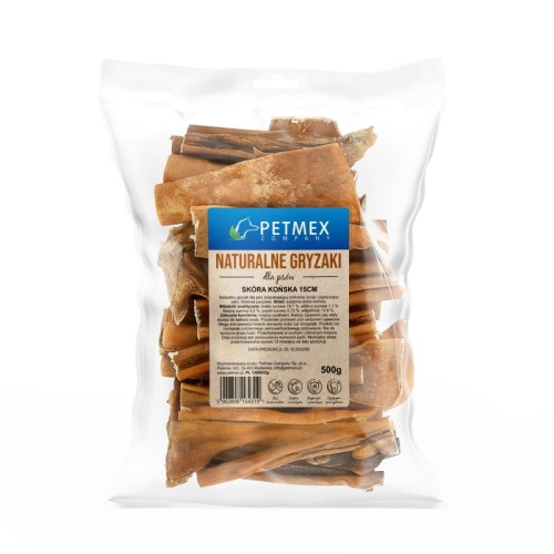 PETMEX skóra końska 15cm, gryzak naturalny 500g