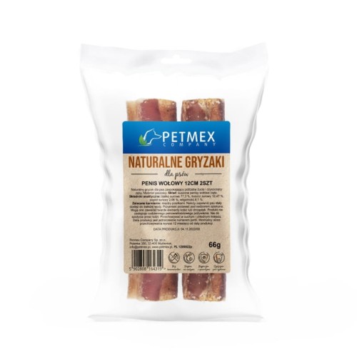 PETMEX - penis wołowy cięty gryzak naturalny 12cm 2szt.jpg