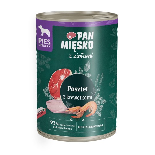 Pan Mięsko karma mokra z ziołami pasztet z krewetkami 400g.jpg
