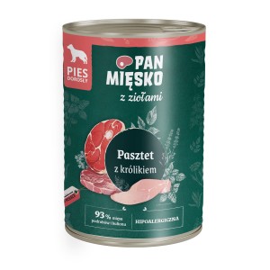 Pan Mięsko karma mokra z ziołami pasztet z królikiem 400g