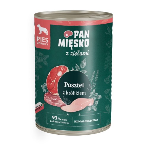 Pan Mięsko karma mokra z ziołami pasztet z królikiem 400g.jpg