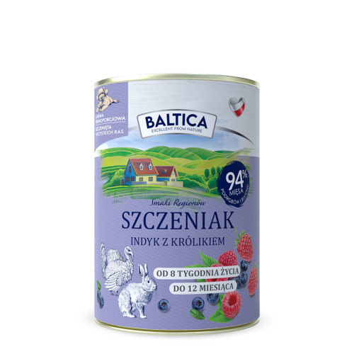 BALTICA karma mokra indyk z królikiem dla szczeniąt 400g.jpg