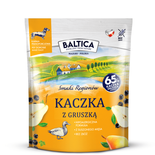 BALTICA Smaki Regionów karma sucha kaczka z porzeczką małe rasy 1kg.png