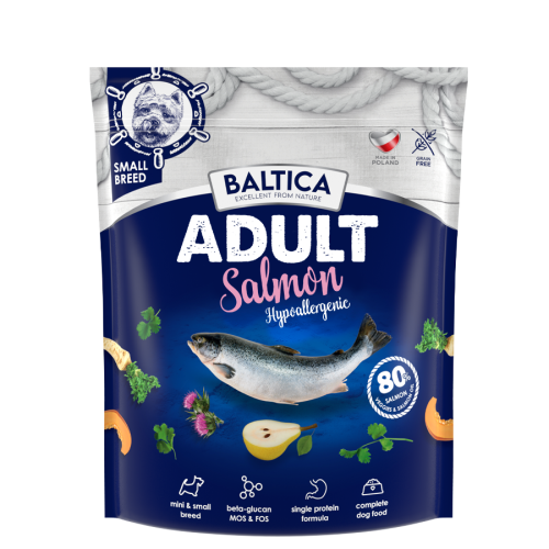 BALTICA karma sucha hypoalergiczna z łososiem dla małych ras 1kg.png