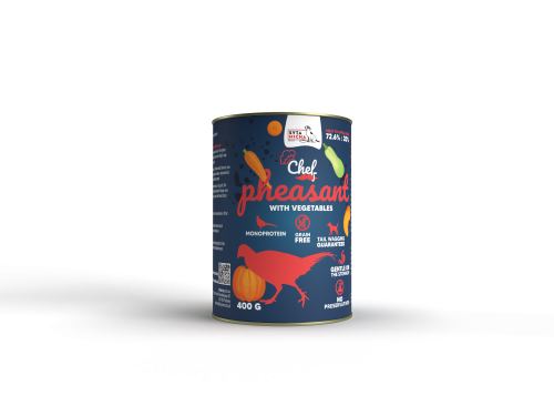 Syta Micha CHEF karma mokra dla psa Bażant z warzywami 400g.png