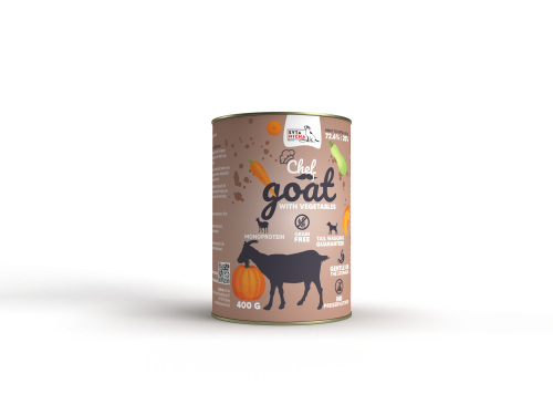 Syta Micha CHEF karma mokra dla psa Koza z warzywami 400g.png