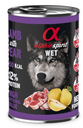 ALPHA SPIRIT karma mokra Jagnięcina z gruszką 400g.jpg