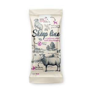 Syta Micha Sheep Line kość do żucia owca w skórze łososia z jeżyną 12cm