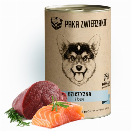 Paka Zwierzaka Dziczyzna i łosoś (400g) - karma mokra dla psa.jpg