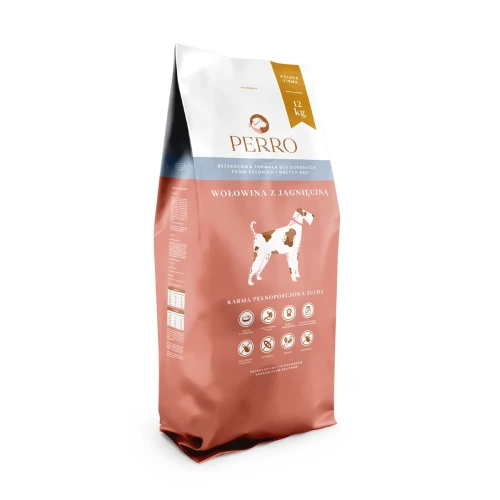 PERRO karma sucha Wołowina z jagnięciną 1kg - dla psów dorosłych średnich i dużych ras