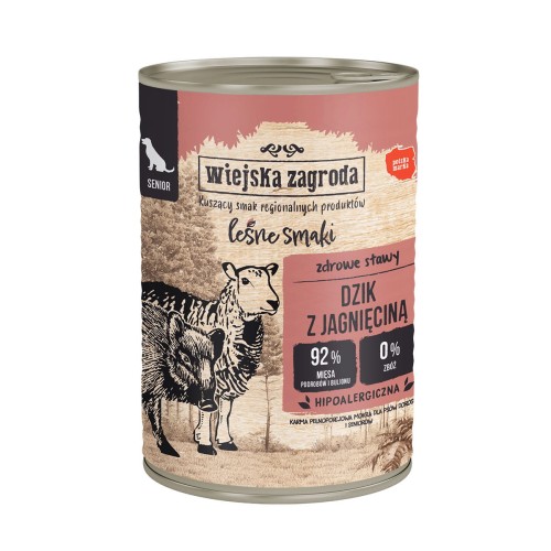 Wiejska Zagroda Leśne Smaki Dzik z jagnięciną - mokra karma 400g.jpg