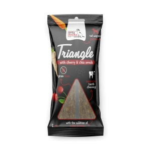 Syta Micha Trójkąt struś z wiśnią i nasionami chia - gryzak dla psa 13cm - 2 szt