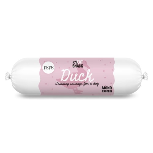 Paka Zwierzaka kiełbaska PEPE duck - kaczka 200g.jpg