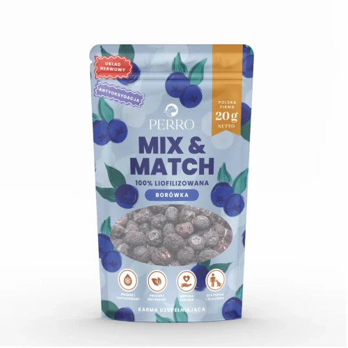 PERRO przysmaki liofilizowane MIX & MATCH borówka 20g