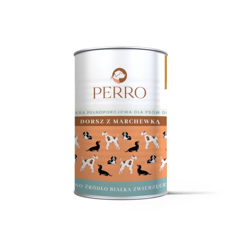 PERRO karma mokra Dorsz z marchewką 400g