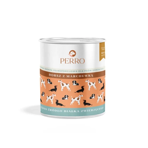 PERRO karma mokra Dorsz z marchewką 800g