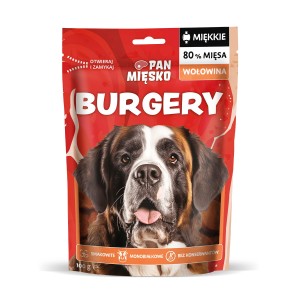 Pan Mięsko miękkie przysmaki burgery wołowe dla psa 100g