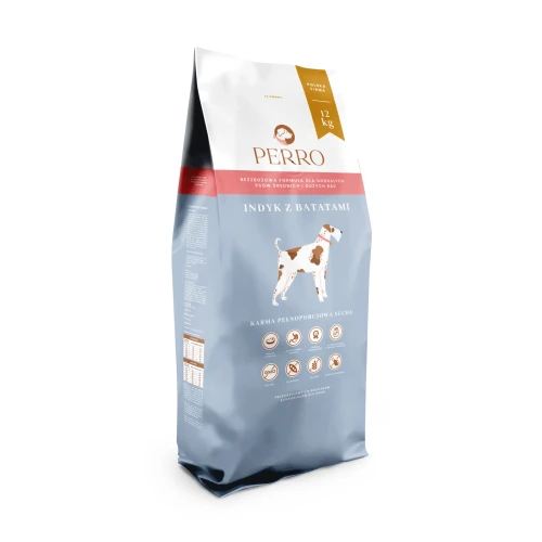 PERRO karma sucha Indyk z batatami 1kg - dla psów dorosłych średnich i dużych ras