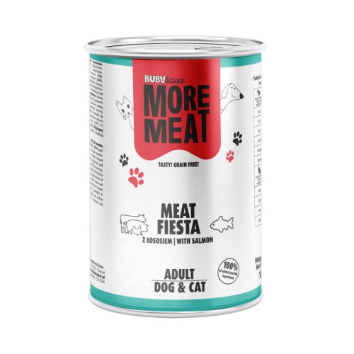 BUBAlicious Meat Fiesta z ŁOSOSIEM karma dla psa i kota 1200g