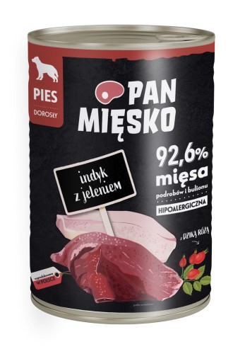 Pan Mięsko karma mokra indyk z jeleniem 400g