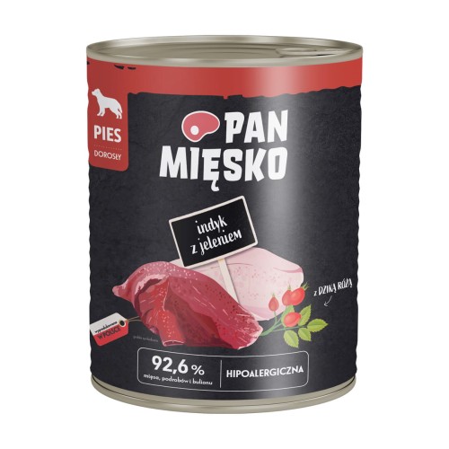 Pan Mięsko karma mokra indyk z jeleniem 800g