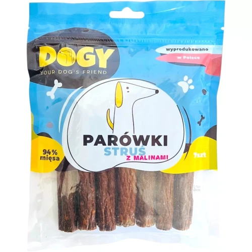 DOGY parówki ze strusia z malinami 7szt