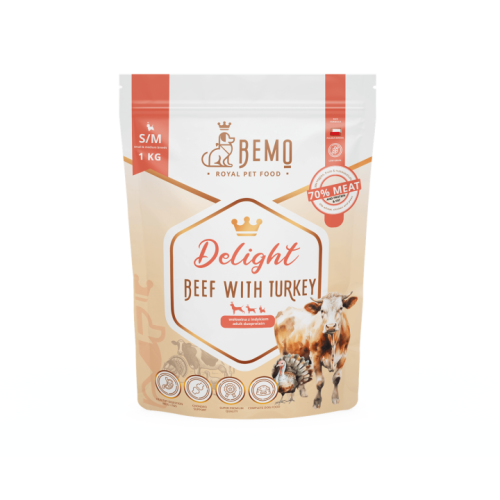 BEMO karma sucha Delight Beef with Turkey S/M 1kg