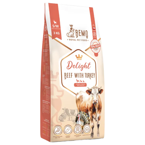 BEMO karma sucha Delight Beef with Turkey S/M 3kg