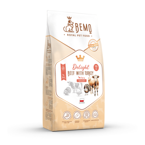 BEMO karma sucha Delight Beef with Turkey M/L 10kg