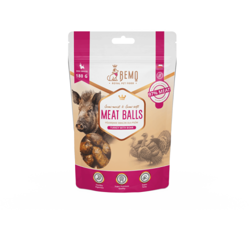BEMO przysmaki Meat Balls indyk z dzikiem 180g