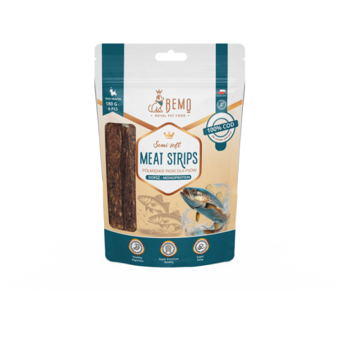 BEMO przysmaki Meat Strips mono dorsz 180g