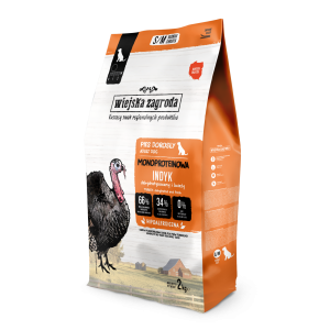 Wiejska Zagroda monoproteinowa karma sucha Indyk S/M 2 kg