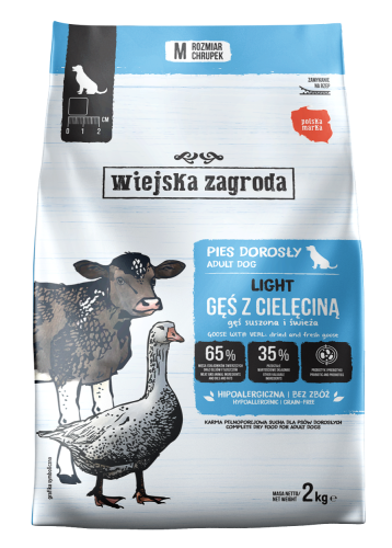 Wiejska Zagroda monoproteinowa karma sucha Gęsina z cielęciną S/M 2 kg